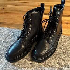 Black Lace-Up Combat Boots